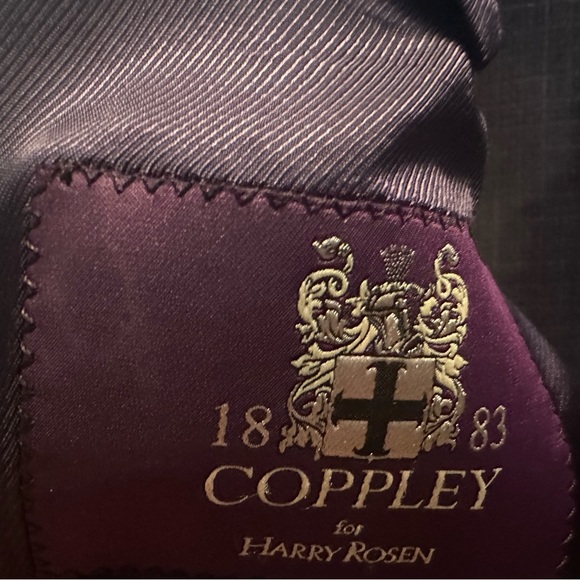 Coppley Men's Two Piece Suit - Dark Blue Microcheck - Picture 2 of 6